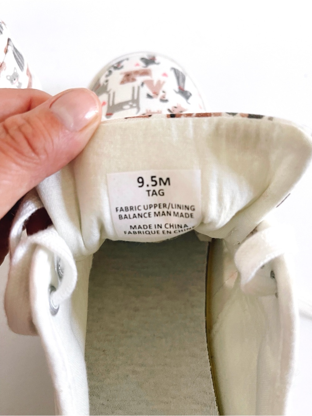 NWOT CYNTHIA ROWLEY White Canvas Sneakers with Playful Animal Print - Picture 5 of 7